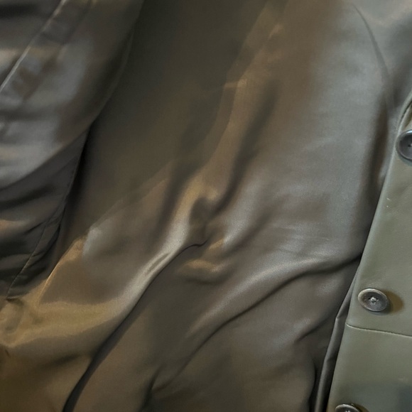 Olive Green leather jacket - Picture 8 of 8